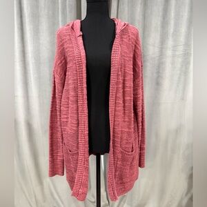 American Eagle Outfitters Pink Hooded Cardigan